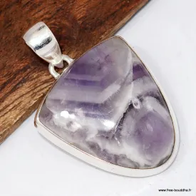 Pendentif Améthyste à bandes semi oval - Pendentifs pierres naturelles