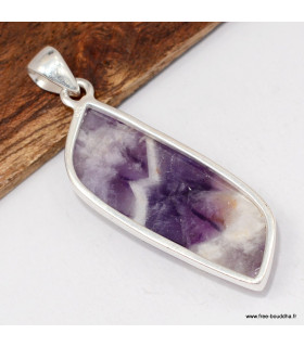 Pendentif Améthyste à Bandes Forme Libre – Certifié authentique