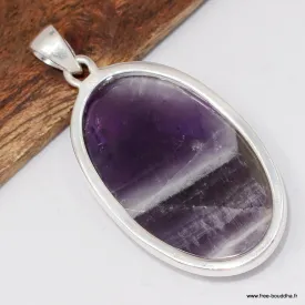 Pendentif argent Améthyste à bandes - Bijoux en Améthyste