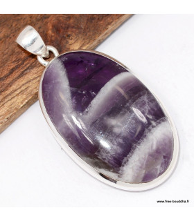 Pendentif argent Améthyste à bandes