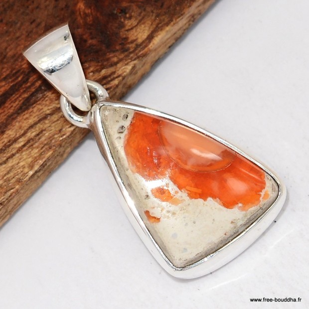 Pendentif Opale de feu sur roche-mère pierre naturelle véritable