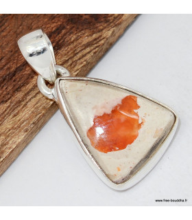 Pendentif argent Opale de feu triangulaire