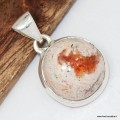 Pendentif Opale de feu ronde pierre naturelle véritable