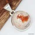 Pendentif rond Opale de feu - Pendentifs pierres naturelles