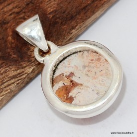 Pendentif Opale de feu ronde pierre naturelle véritable