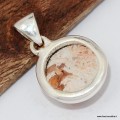 Pendentif Opale de feu ronde pierre naturelle véritable