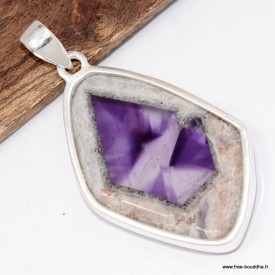 Pendentif Auralite 23 en argent 925 certifié – Pierre vibratoire rare