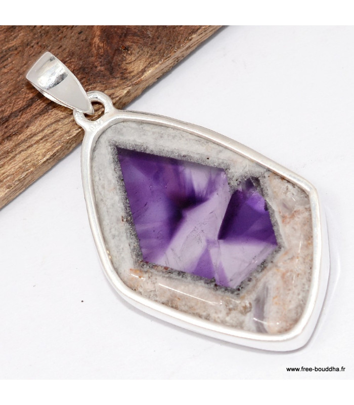 Grand Pendentif pierre naturelle Auralite 23