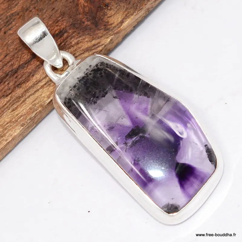 Pendentif argent pierre naturelle Auralite 23 - Pendentifs pierres naturelles
