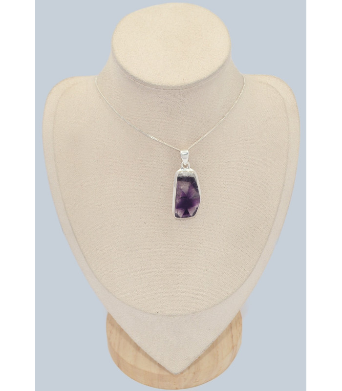 Pendentif argent pierre naturelle Auralite 23