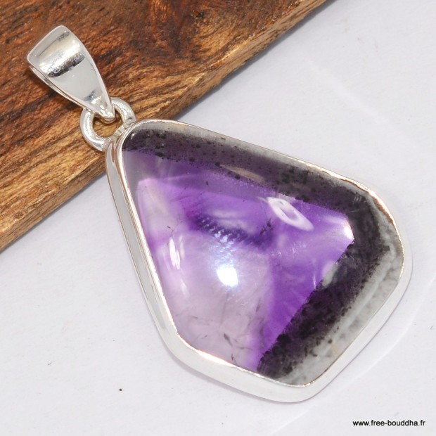 Authentique Auralite 23, pendentif pierre naturelle argent