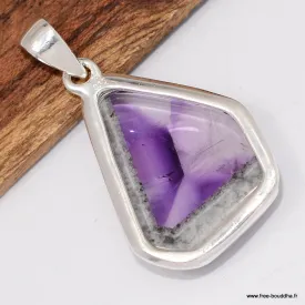Authentique Pendentif argent pierre Auralite 23 - Pendentifs pierres naturelles