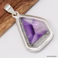 Authentique Pendentif argent pierre Auralite 23 - Pendentifs pierres naturelles