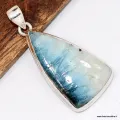 Pendentif Nakaurite Glacierite argent 925 - Pendentifs pierres naturelles