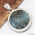 Pendentif Glacierite Nakaurite certifié rond argent 925 poinçonné