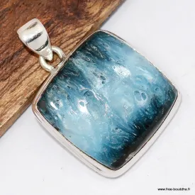 Pendentif carré en Nakaurite Glacierite blue ice - Pendentifs pierres naturelles