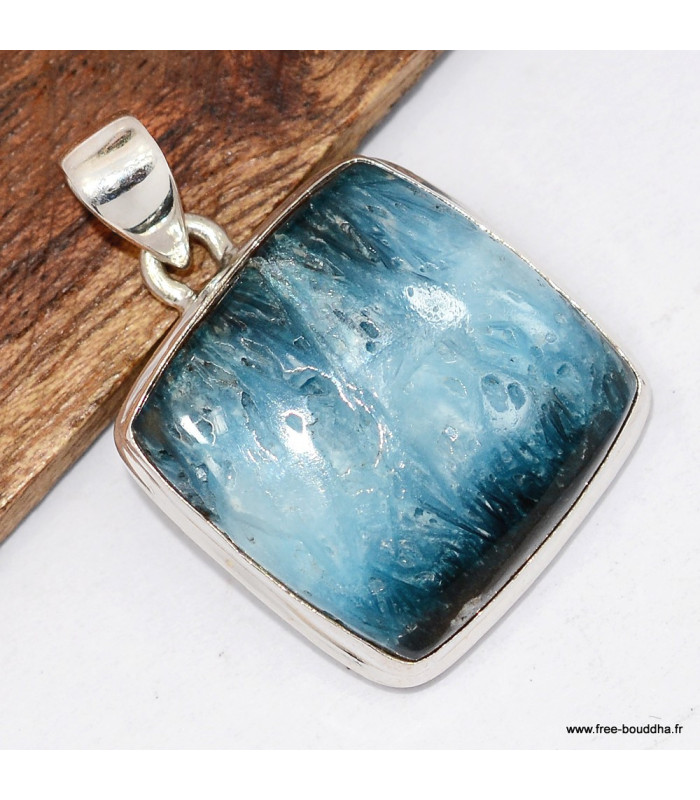 Pendentif Glacierite Blue Ice Véritable – Argent 925 poinçonné