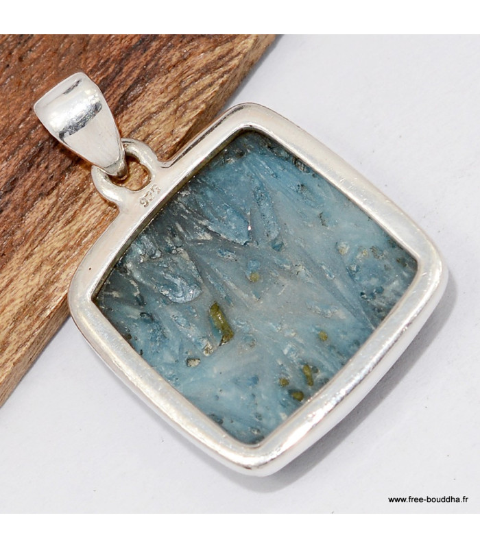 Pendentif Glacierite Blue Ice Véritable – Argent 925 poinçonné