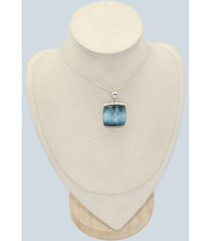 Pendentif Glacierite Blue Ice Véritable – Argent 925 poinçonné