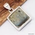 Pendentif Glacierite Blue Ice carré authentique et Argent 925