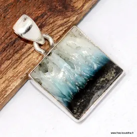 Petit Pendentif carré en Nakaurite Glacierite blue ice - Pendentifs pierres naturelles
