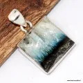 Petit Pendentif carré en Nakaurite Glacierite blue ice - Pendentifs pierres naturelles