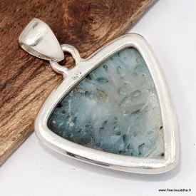 Pendentif triangulaire en Glacierite blue ice (Nakaurite) - Pendentifs pierres naturelles