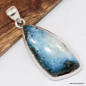Pendentif Nakaurite Glaciérite blue ice forme libre - Pendentifs pierres naturelles