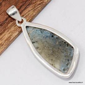 Pendentif glaciérite blue ice authentique en argent 925