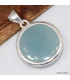 Pendentif rond en Aigue-marine cabochon