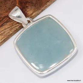 Pendentif pierre naturelle Aigue-marine cabochon - Bijoux en Aigue-marine