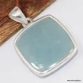 Pendentif pierre naturelle Aigue-marine cabochon - Bijoux en Aigue-marine