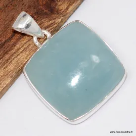 Pendentif pierre naturelle Aigue-marine cabochon - Bijoux en Aigue-marine