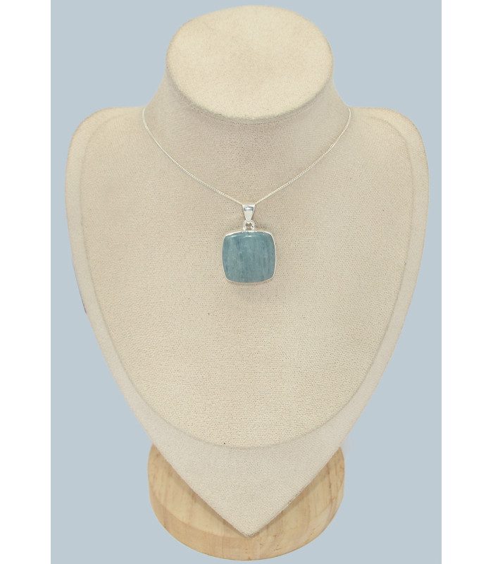 Pendentif pierre naturelle Aigue-marine cabochon