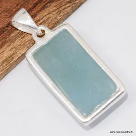 Pendentif pierre naturelle Aigue-marine rectangulaire - Bijoux en Aigue-marine
