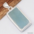 Pendentif Aigue-marine argent 925, pierre naturelle authentique