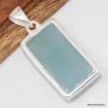 Pendentif pierre naturelle Aigue-marine rectangulaire - Bijoux en Aigue-marine