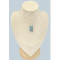 Pendentif Aigue-marine argent 925, pierre naturelle authentique