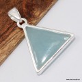 Pendentif Aigue‑marine triangulaire authentique argent 925