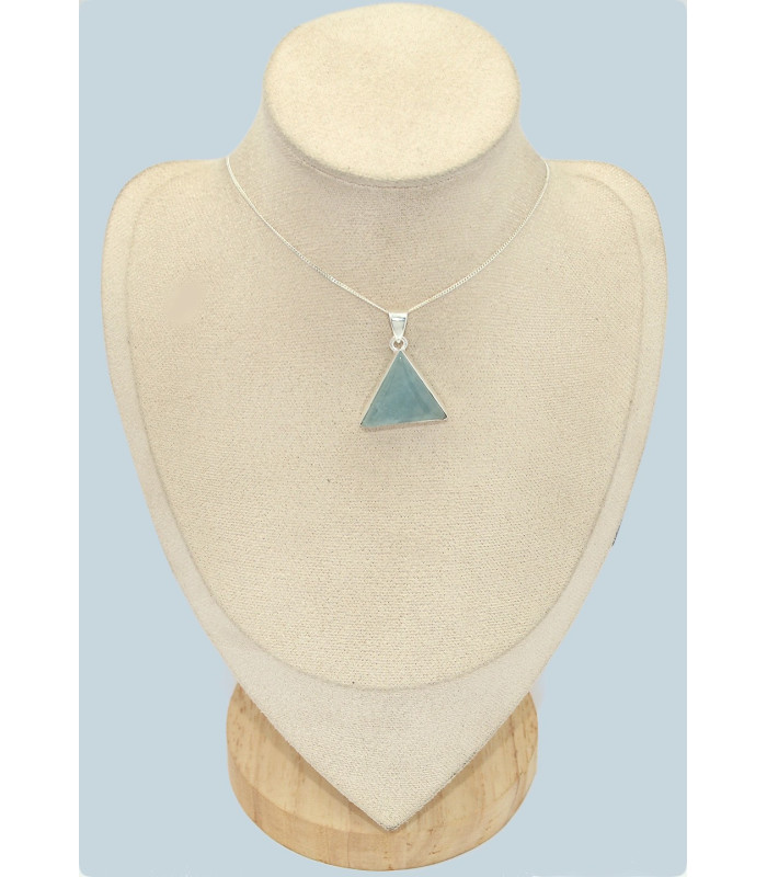Pendentif triangulaire en Aigue-marine naturelle