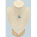 Pendentif Aigue‑marine triangulaire authentique argent 925