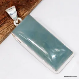 Long pendentif aigue-marine authentique - Bijoux en Aigue-marine
