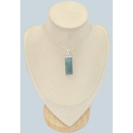 Pendentif Aigue‑marine argent 925 pierre naturelle certifiée