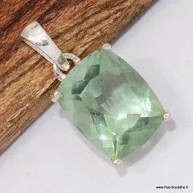 Pendentif Pierre naturelle Fluorite verte facettée - Pendentifs pierres naturelles