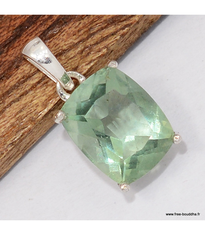 Pendentif Pierre naturelle Fluorite verte facettée