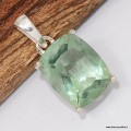 Pendentif Fluorite verte facettée authentique certifiée argent 925