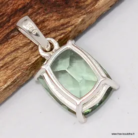Pendentif Pierre naturelle Fluorite verte facettée - Pendentifs pierres naturelles