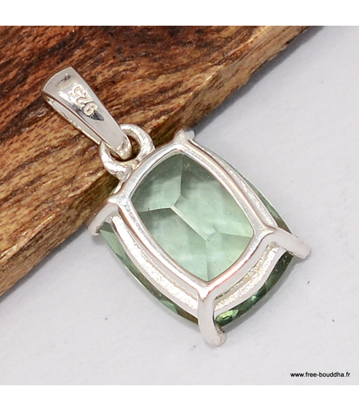 Pendentif Pierre naturelle Fluorite verte facettée