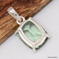 Pendentif Fluorite verte facettée authentique certifiée argent 925