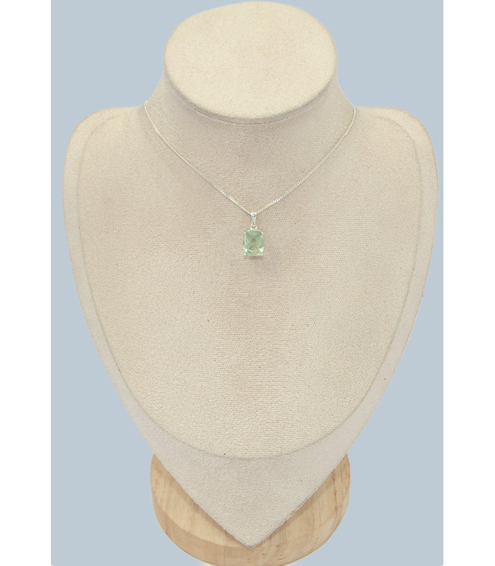 Pendentif Pierre naturelle Fluorite verte facettée